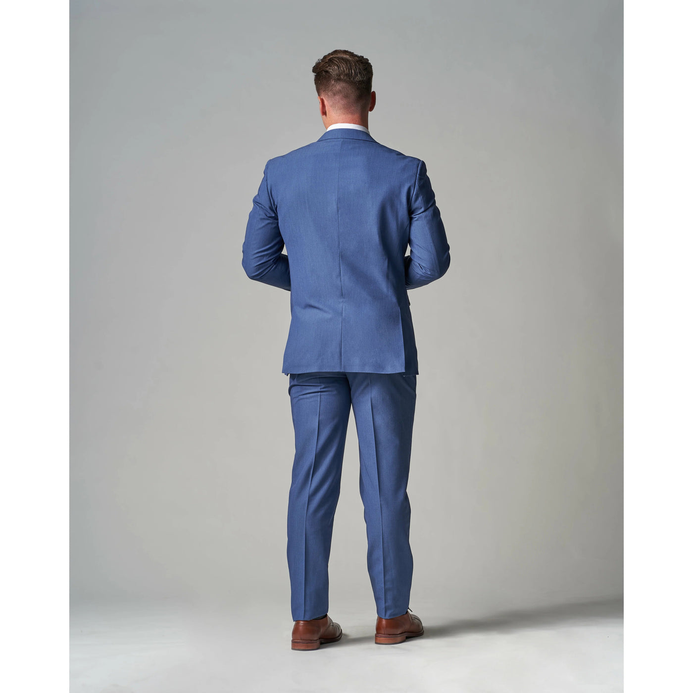 Traje azul empolvado de corte slim Tempo Stretch de 1 pantalón