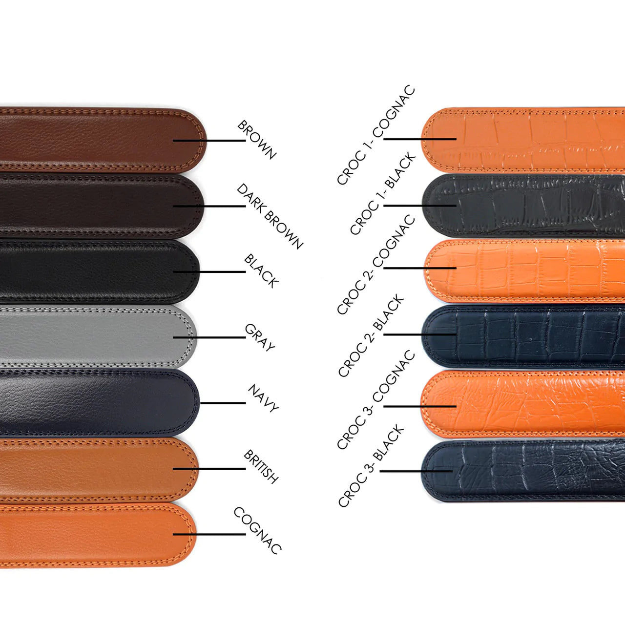 Cinturón de trinquete con hebilla deslizante de cuero genuino